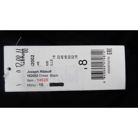 Joseph Ribkoff‎ Little Black Dress LBD Stretch Classic Knee Length New Size 18 Midi